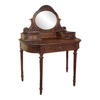 19th Century French Louis XVI Walnut Vanity For Sale