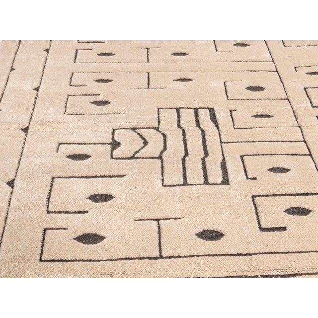 Textile Modern Swedish Skvattram Style High-Low Wool Rug by Doris Leslie Blau For Sale - Image 7 of 9