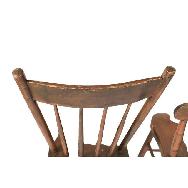 Antique Spindle Back Chairs S/4 For Sale - Image 9 of 11