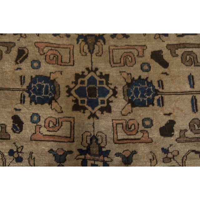 Vintage Sultanabad Beige, Brown, Blue Handmade Wool Rug For Sale - Image 4 of 4