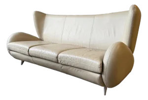 Fiftyish Wingback Leather Sofa by Vladimir Kagan for American Leather