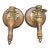Pair of Vintage Home Interiors (Homco) Wood and Brass Wall Sconce Candle Holders For Sale