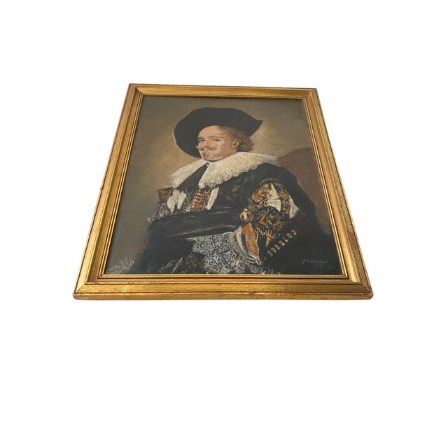 Antique Painting Inspired by the Original Dutch Masterpiece Laughing Cavalier For Sale - Image 4 of 12