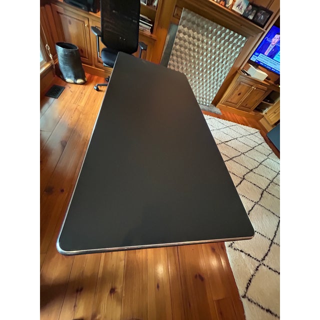 Black & Silver Art Deco Muller Chrysler Desk For Sale - Image 9 of 17