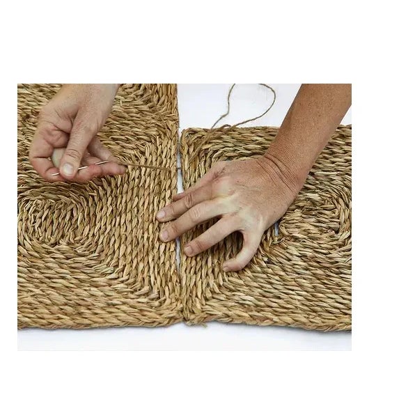 Rush House for Chairish Meridian Seagrass Rug - Natural/Black, 9' x 12' For Sale - Image 6 of 8