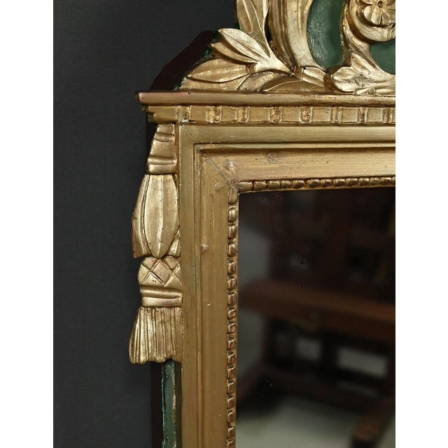 Wood Antique Louis XVI Style Giltwood Mirror, 1890s For Sale - Image 7 of 13