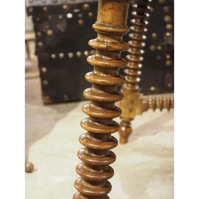 18th Century Spanish Walnut Table With Original Iron and Stacked Rings Legs For Sale - Image 4 of 18