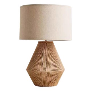 Wabi-Sabi Paper Rope Fabric Table Lamp For Sale
