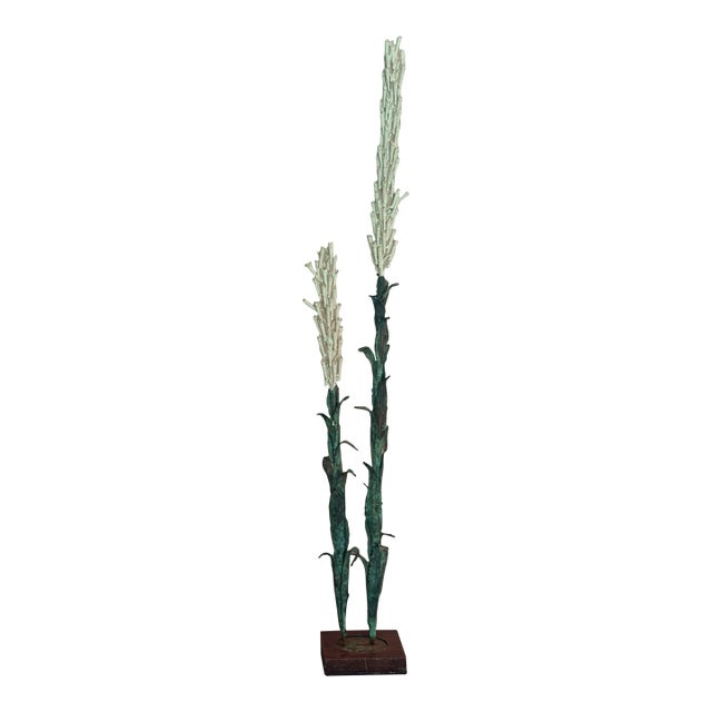 Mid Century Modern Hing Woo Pang Brutalist Floral Sculpture For Sale
