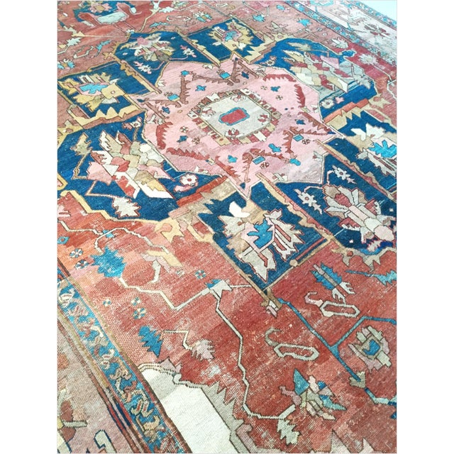Antique Persian Serapi Rug. 13'6"x 9'6" For Sale - Image 4 of 18
