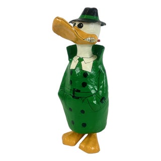 Vintage Hand-Painted Paper Mâché Detective Duck, 1960s For Sale
