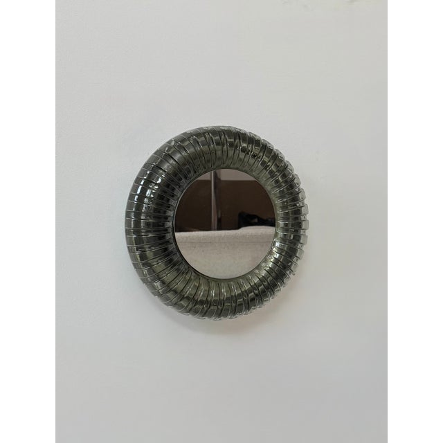 Vintage Wall Light in Murano Glass and Polished Stainless Steel with Mirror, Italy, 1960 For Sale - Image 3 of 8