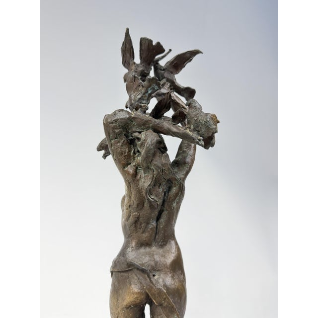 1920s Female Figure with Flocks of Birds, 1920s-1940s, Bronze For Sale - Image 5 of 17