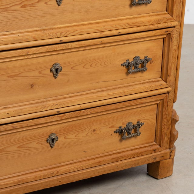 19th Century Danish Waxed Pine Chest of Four Drawers For Sale - Image 12 of 13