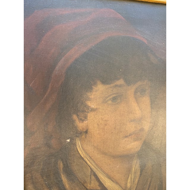 Early 20th Century Early 20th Century Italian Portrait of a Boy in Giltwood Frame For Sale - Image 5 of 13