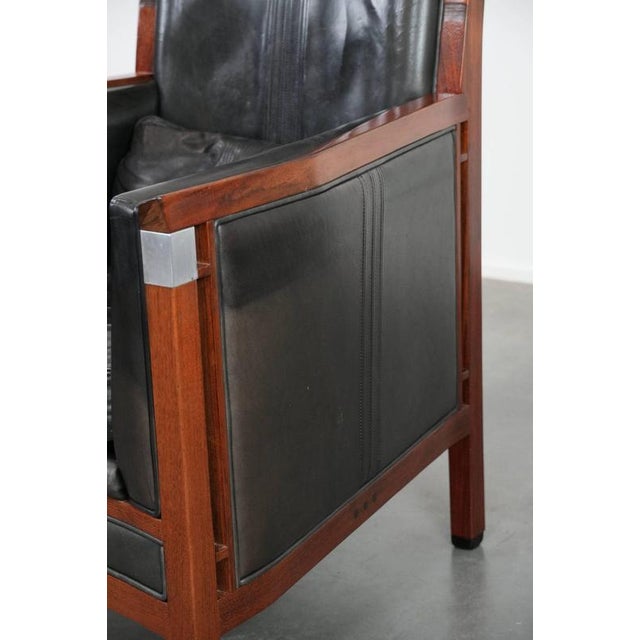 Art Deco Chair in Black Cowhide and Wood by Schuitema For Sale - Image 13 of 16