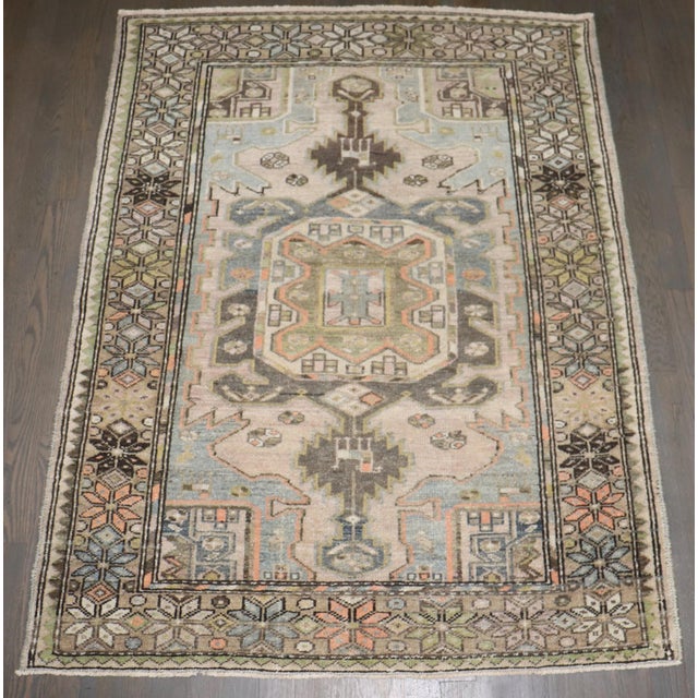 A 1930s Persian Malayer square scatter size rug