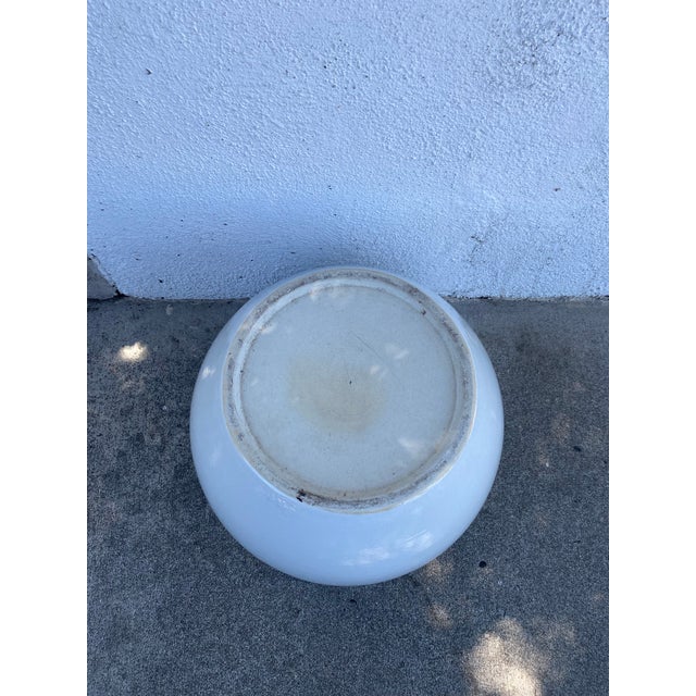 1990s Jardiniere Porcelain Fishbowl Style Planter For Sale - Image 4 of 7