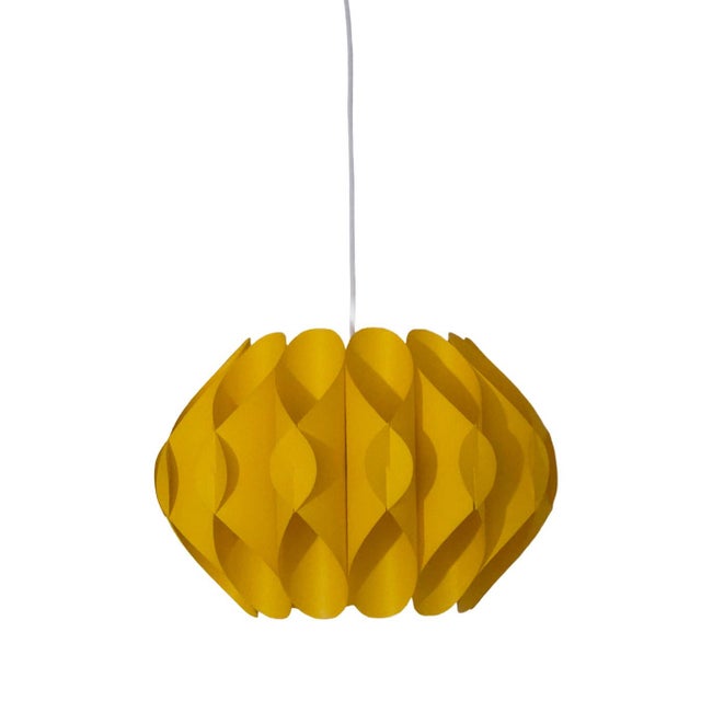 1970s Mid-Century Modern Yellow Pendant Lamp by Lars Schiøler for Hoyrup, Denmark, 1970s For Sale - Image 5 of 5