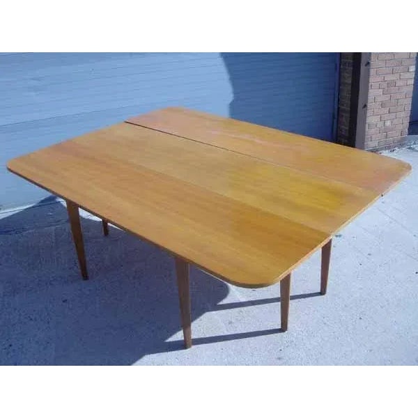 Brown Birch Drop Leaf Table For Sale - Image 8 of 11