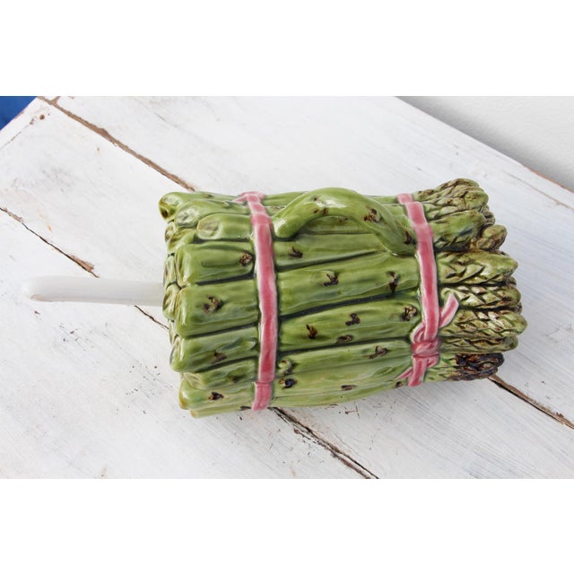 1950s Bordallo Pinheiro Palissy Ware Earthenware Asparagus Tureen With