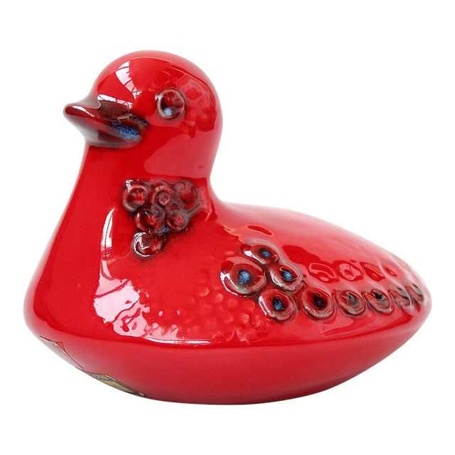 Nos 1960s Vintage Ceramic Bird Duck Pottery Sic Ceramiche Artistiche Casale Handmade in Italy For Sale