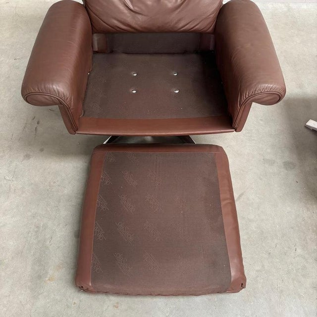 Set of DS31 Lounge Chair with Ottoman from de Sede, Switzerland, 1970s For Sale - Image 12 of 14