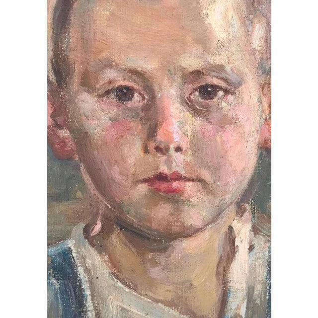 Soviet Children Portraits Oil Painting Original Ukrainian Artist Sokolovsky g.s.39-25 1960s For Sale - Image 4 of 6