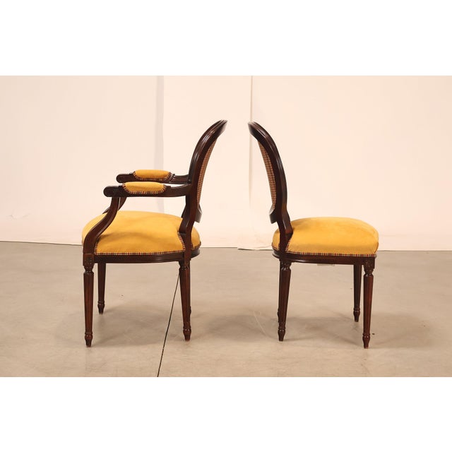 French Century Furniture French Louis XVI Style Set of Ten Oval Back Dining Chairs For Sale - Image 3 of 18