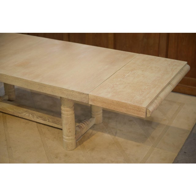 Art Deco Table in Limed Oak in the style of Jean-Charles Moreux, 1940s For Sale - Image 14 of 15