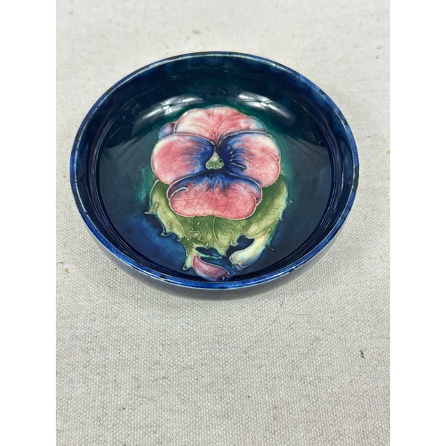 Vintage Moorcraft Pansy Bowl For Sale - Image 4 of 7
