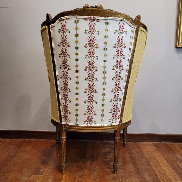 Louis XVI French Wooden Corbeille Armchair by Pierre Frey, 1820 For Sale - Image 14 of 18