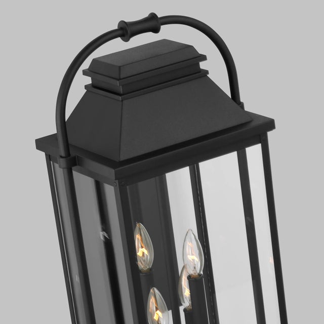 2020s Sean Lavin by Visual Comfort Studio Wellsworth 4-Light Outdoor Large Lantern Sconce in Textured Black For Sale - Image 5 of 6