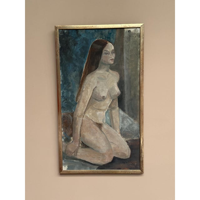 Sonja Peterson, Seated Woman, 1963, Oil on Panel For Sale - Image 9 of 14