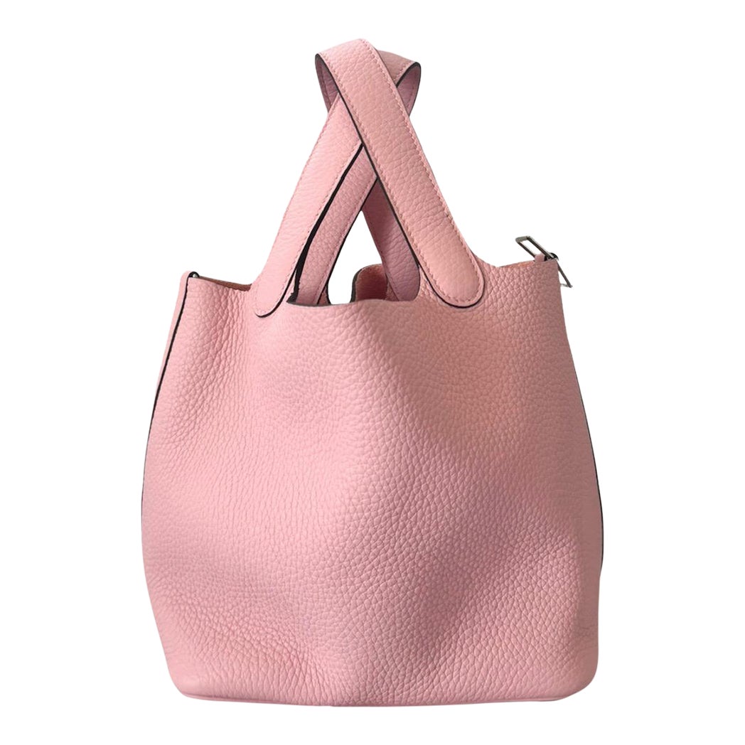 Hermes Rose Sakura Clemence Picotin Lock Bag Chairish