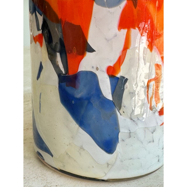 2020s Stories of Italy Murano Nougat Orange and Blue Glass Vase For Sale - Image 5 of 8