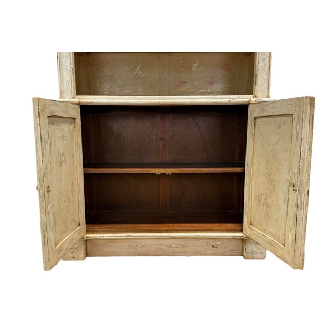 Italian French Style Rustic Chinoiserie Bookcase Cabinet W/ Landscape Panels For Sale In Atlanta - Image 6 of 8