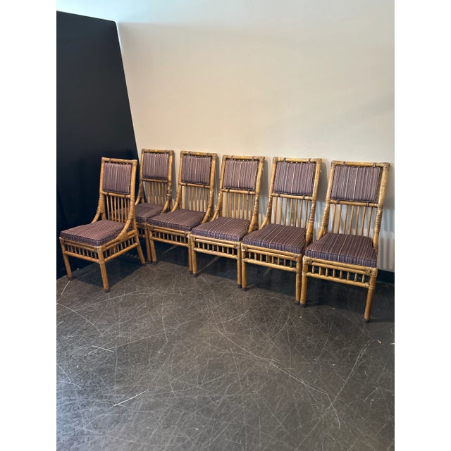 1970s 1970s Henredon Attributed Bamboo Rattan Dining Chairs - Set of 8 For Sale - Image 5 of 14
