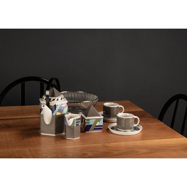 Tea Set with Wooden Tray by Rosenthal & Alessi, 1990, Set of 11 For Sale - Image 16 of 18