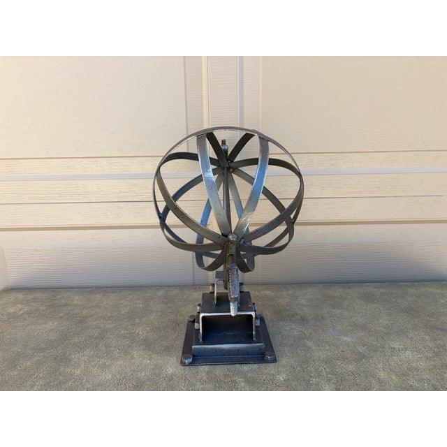 Brutalist Style Iron Garden Armillary Sundial, Usa, 20th Century For Sale - Image 12 of 12