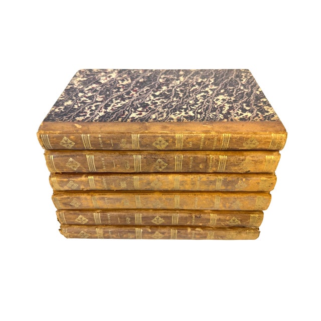 1830s Antique French Edition Walter Scott Novels Half-Leather - Set of 6 For Sale In Los Angeles - Image 6 of 12