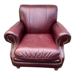 Leathercraft Claret Burgundy Chair For Sale