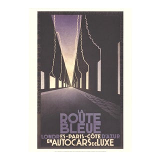 1998 a.m. Cassandre 'La Route Bleue' Vintage Blue France Offset Lithograph For Sale