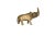 Vintage African Bronze Rhino With Golden Patina For Sale - Image 4 of 4