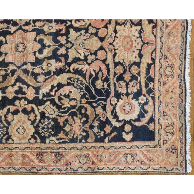 Antique Persian Sultanabad Rug, Handmade Wool Oriental Rug, Navy Blue For Sale - Image 4 of 6