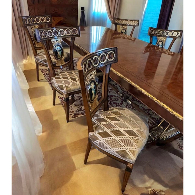 Wood 1990s Armando Rho Lake Como Italy Import Rare 7p Dining Table Set 6 Side Chairs For Sale - Image 7 of 12