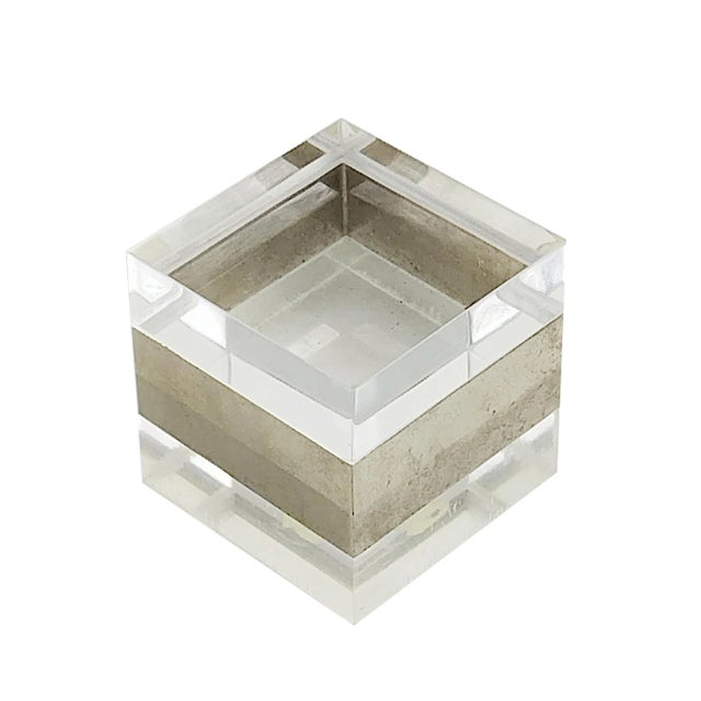 Acrylic Glass and Chrome Box, Italy, 1970s For Sale - Image 4 of 6