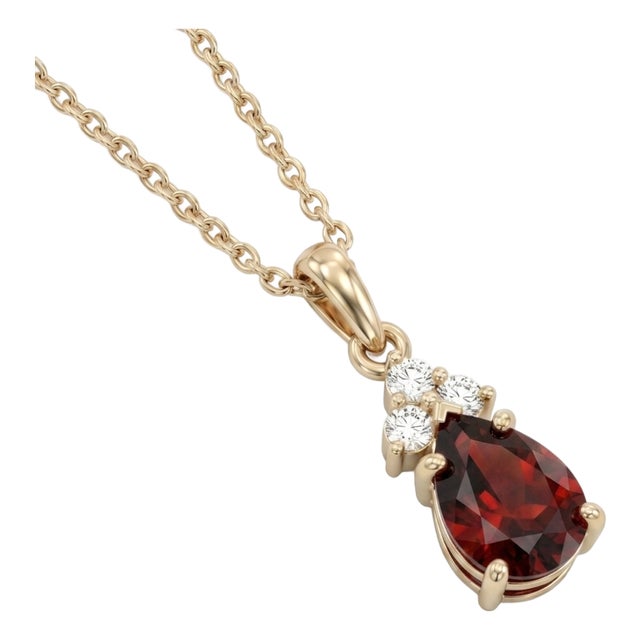 Dainty Garnet Pendant Necklace - January Birthstone Pendant Gifts For Sale