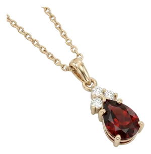 Dainty Garnet Pendant Necklace - January Birthstone Pendant Gifts