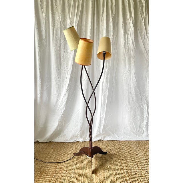 Handcrafted Tripod Floor Lamp in Wrought Iron by Studio Pescatore, 2000s For Sale - Image 12 of 14